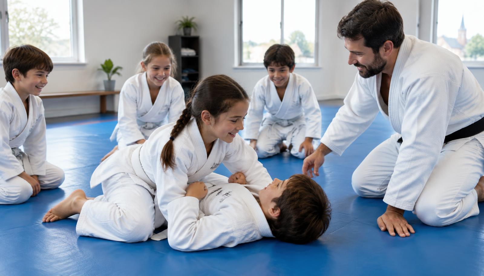 Kids Jiu-Jitsu class on the mats